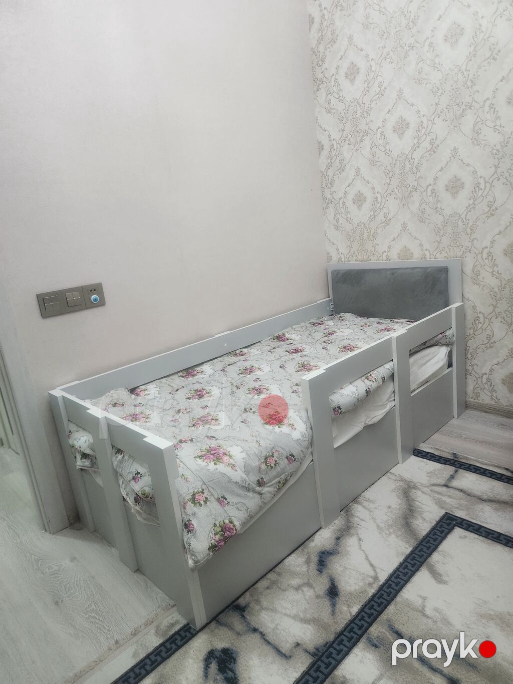 Uşaq üçün təhlükəsizlik məhəccərli tək nəfərlik çarpayı - Rəng: ağ — Yataqlar, Bakı (2)