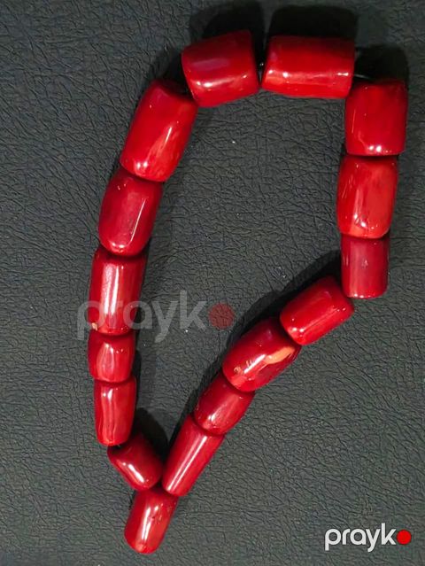Mərcan təbeh (qırmızı təbii mərcan) muncuq dəsti - Material: təbii — Bakı