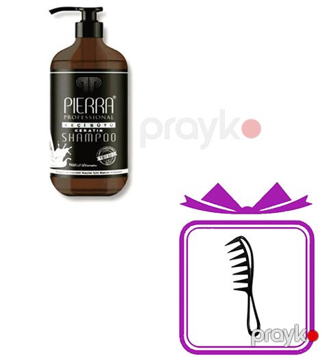 Saçlar üçün şampun Pierra Professional Keçi Südü Tuzsuz 1000 ml + Saçlar üçün daraq Hədiyyə — Bakı
