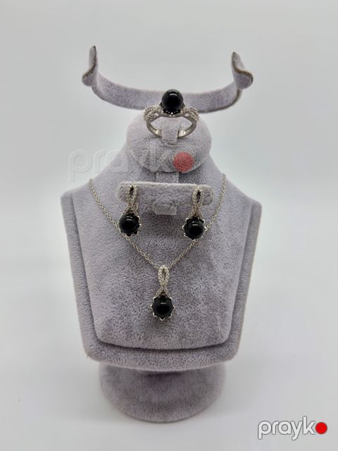 Gümüş zinət dəsti boyunbağı, sırğa və üzük Lavelle Jewellery LVL_077 — Bakı