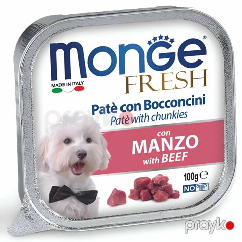 Nəm yem Monge Fresh yetkin itlər üçün, mal əti, 100 q — Bakı
