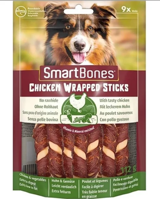 Smart Bones Chicken Wrapped Sticks çubuqlar ilə toyuq döş əti 112 q 9 ədəd — Bakı