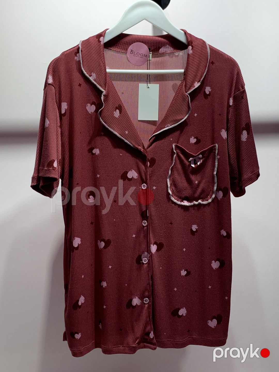 Qadın pijaması No brand, Şalvarlı pijama dəsti, Tünd qırmızı, Poliester/Likra, S-M — Mallar, Bakı (2)