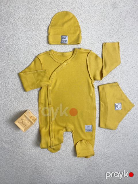 Yenidoğulmuş üçün dəst, pambıq, sarı, 0-3 ay — Bakı
