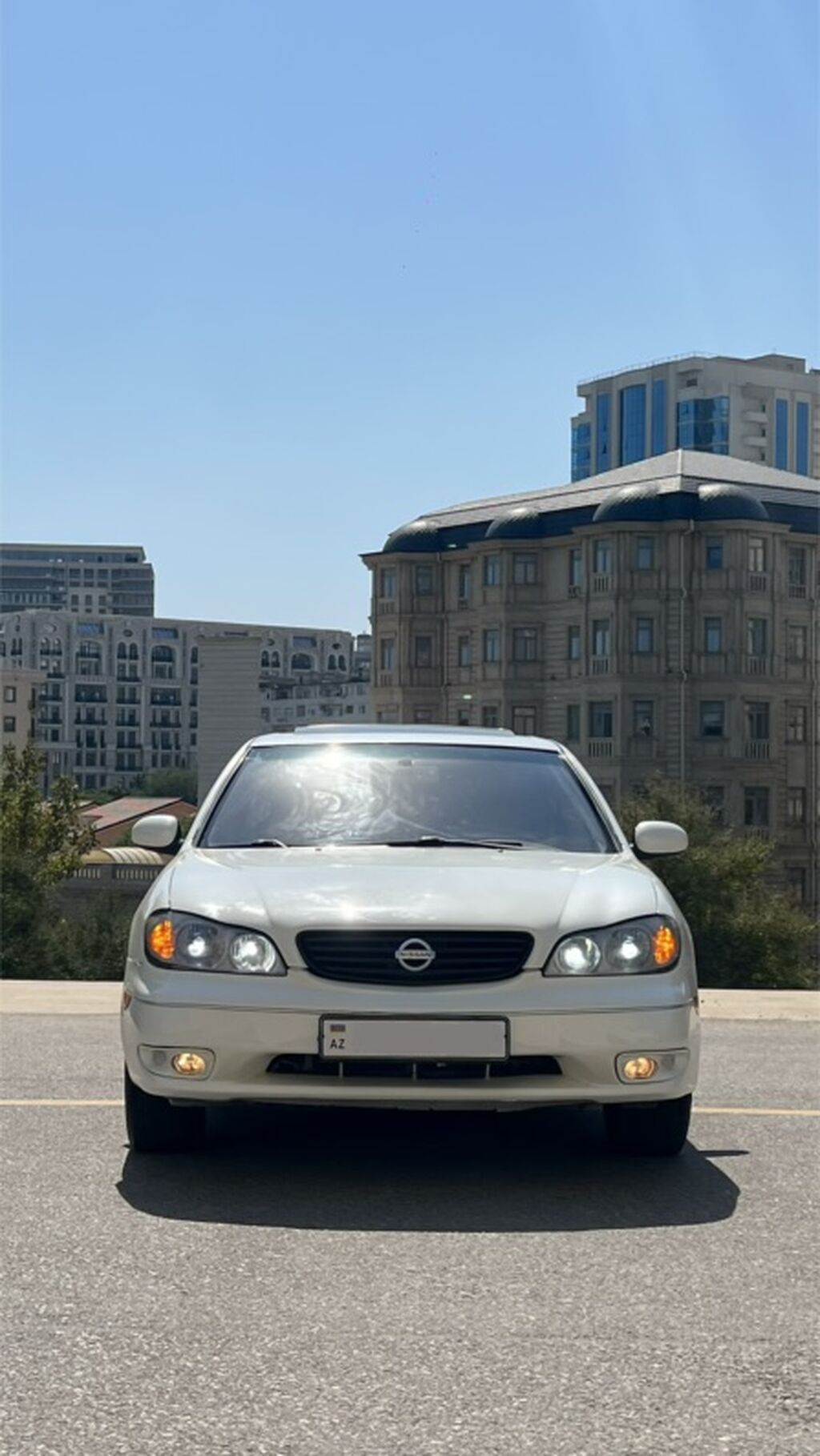 Nissan Maxima QX sedan – ağ rəng, 4 qapı, qabaqdan ötürücülü. Əsas — Avtomobillər, Bakı (2)