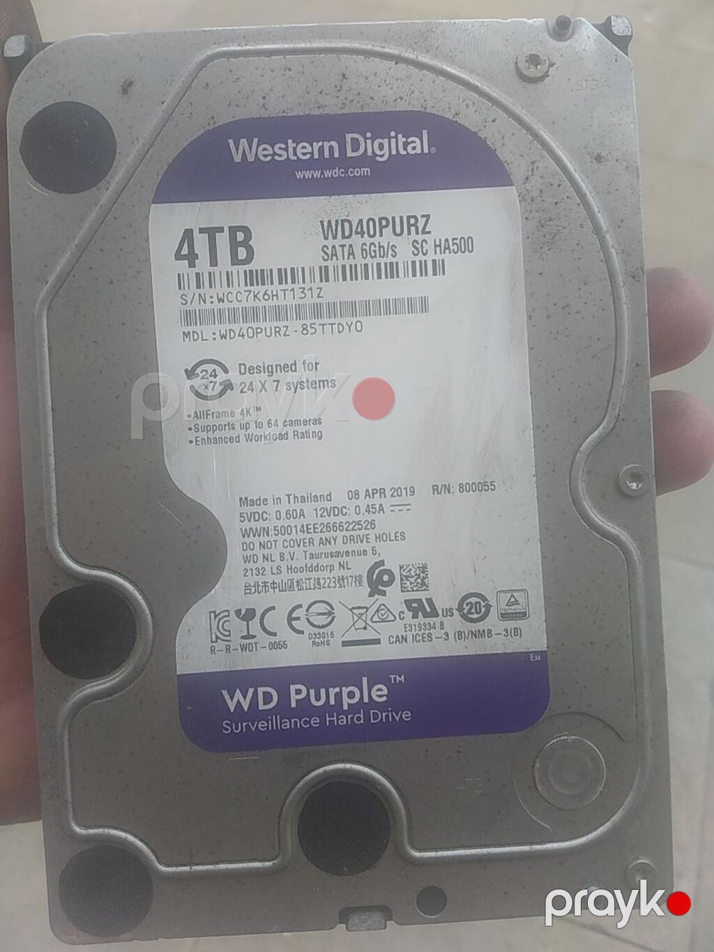 2 denesi 150 azn Məhsul: Western Digital WD Purple 3.5" HDD – 4TB — Sabit diskləri, Novxanı (2)