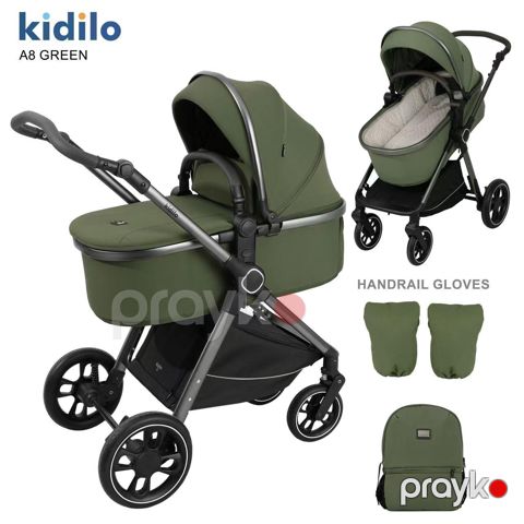 Uşaq arabası Kidilo A8, yaşıl — Bakı