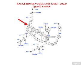 Range Rover Vogue 2013-2022 ön ekranı — Bakı
