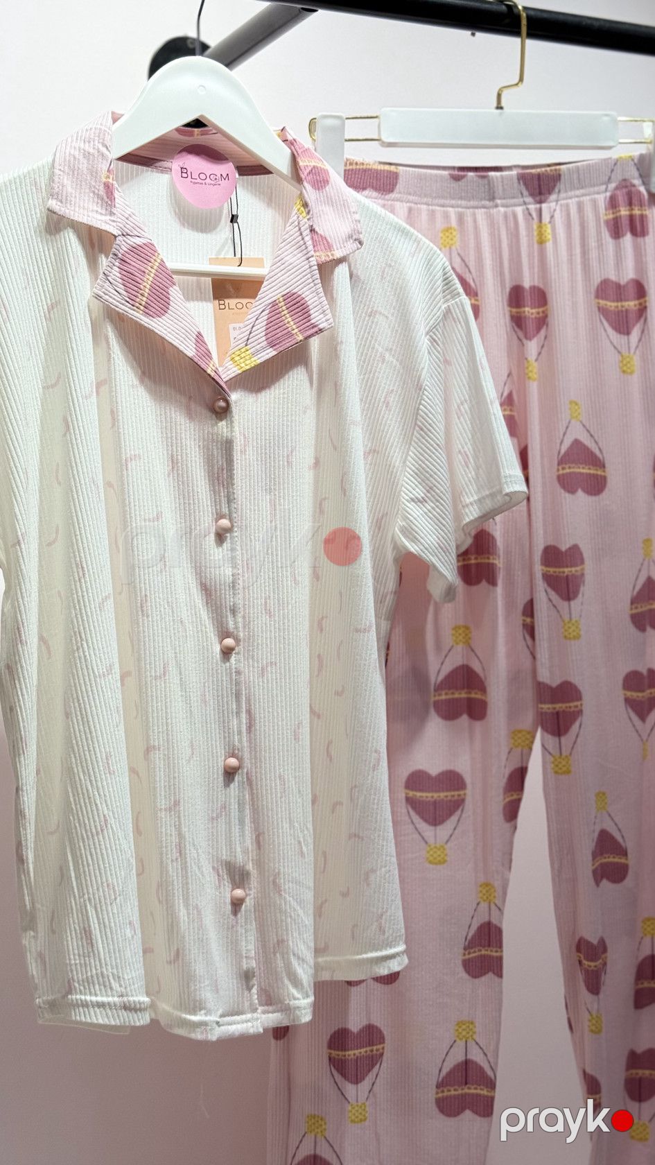 Şalvarlı pijama dəsti, çəhrayı, elastan/poliester, ölçü XL — Mallar, Bakı (2)