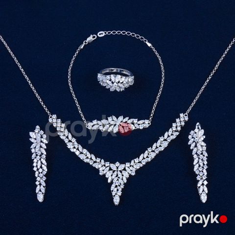 Zinət dəsti boyunbağı, sırğa, üzük və qolbaq Azgold 647 VJ426247 No Brand — Bakı