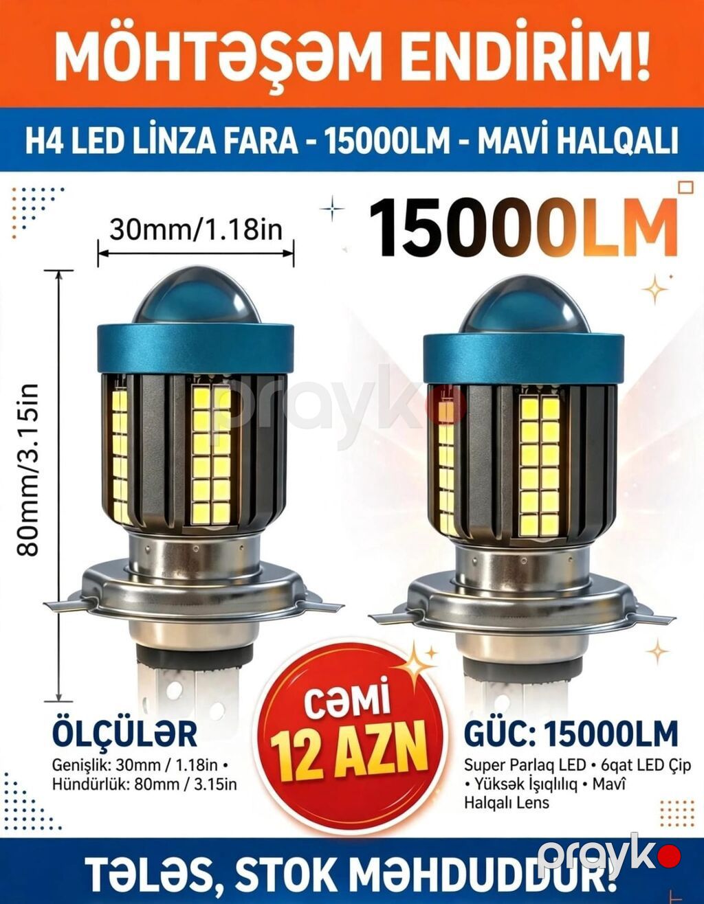 Moto LED işıqlandırma aksesuarları 1) Moto LED projektor fara — Avtomobil işığı, Bakı (3)