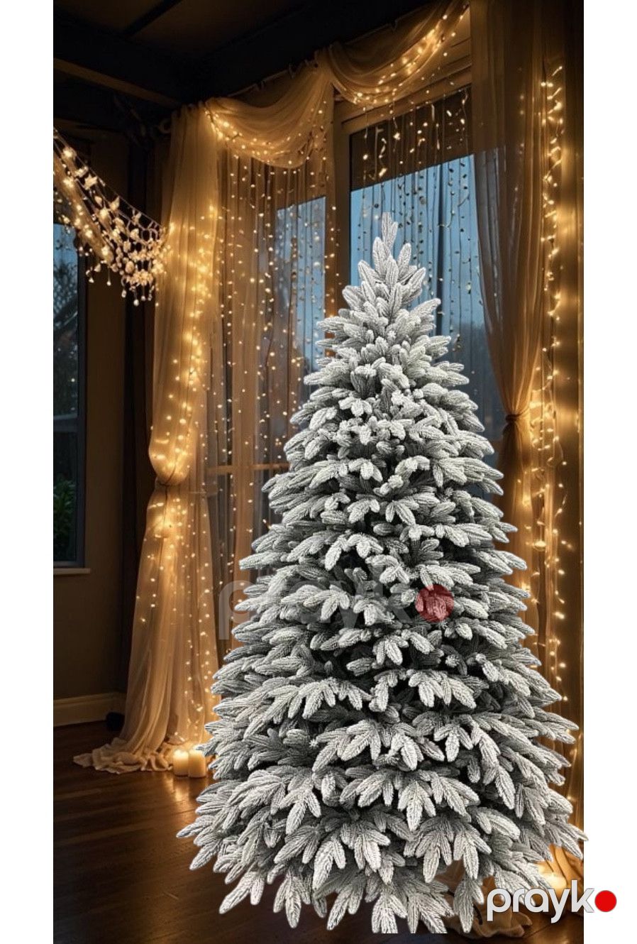 Döşəməüstü şam ağacı 015-RAX012, 240 sm + LED çələng 40 m + Şam ağacı üçün oyuncaqlar 36 əd Hədiyyə — Mallar, Bakı (2)