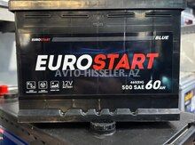Eurostart Akumlyator 60Ah – Sərfəli qiymət, 6 ay zəmanət — Bakı