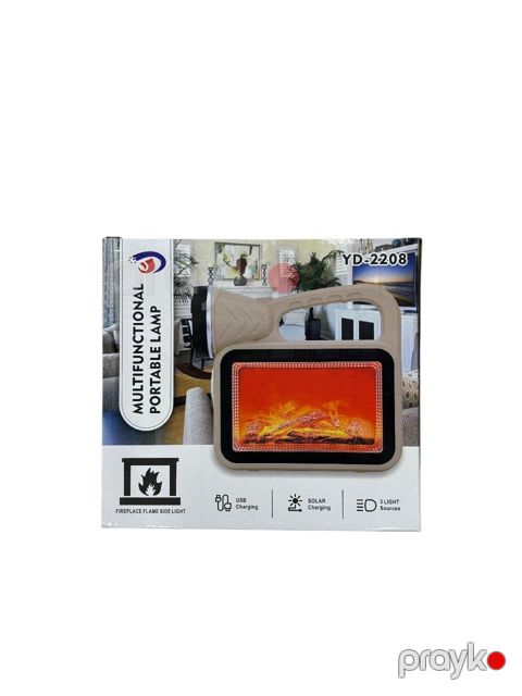 Portativ lampa YD-2208, od-alov effekti, USB şarj, günəş enerjisi, 3 işıq mənbəyi, plastik - SH-2104 — Bakı