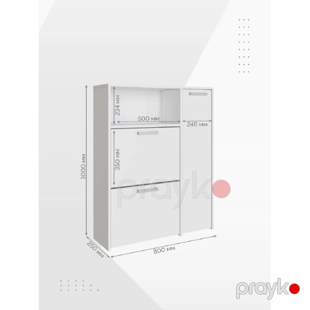 Ayaqqabı üçün altlıq Letta, Ldsp, ağ, 80x25x100 sm — Mallar, Bakı (2)