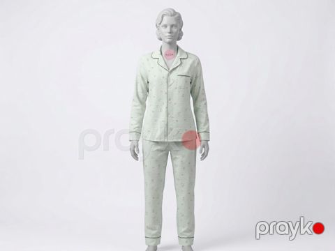 Kaprili pijama dəsti qadın üçün 12965, yaşıl, poliester, ölçü XL — Bakı