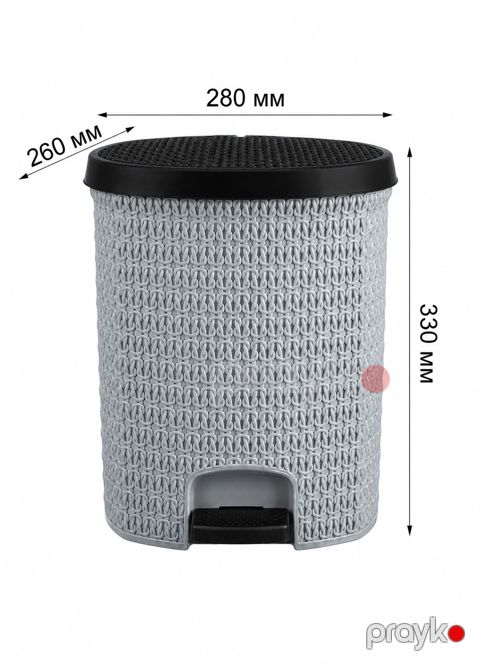 Zibil qutusu Stars plast, plastik, boz, 12 l — Bakı