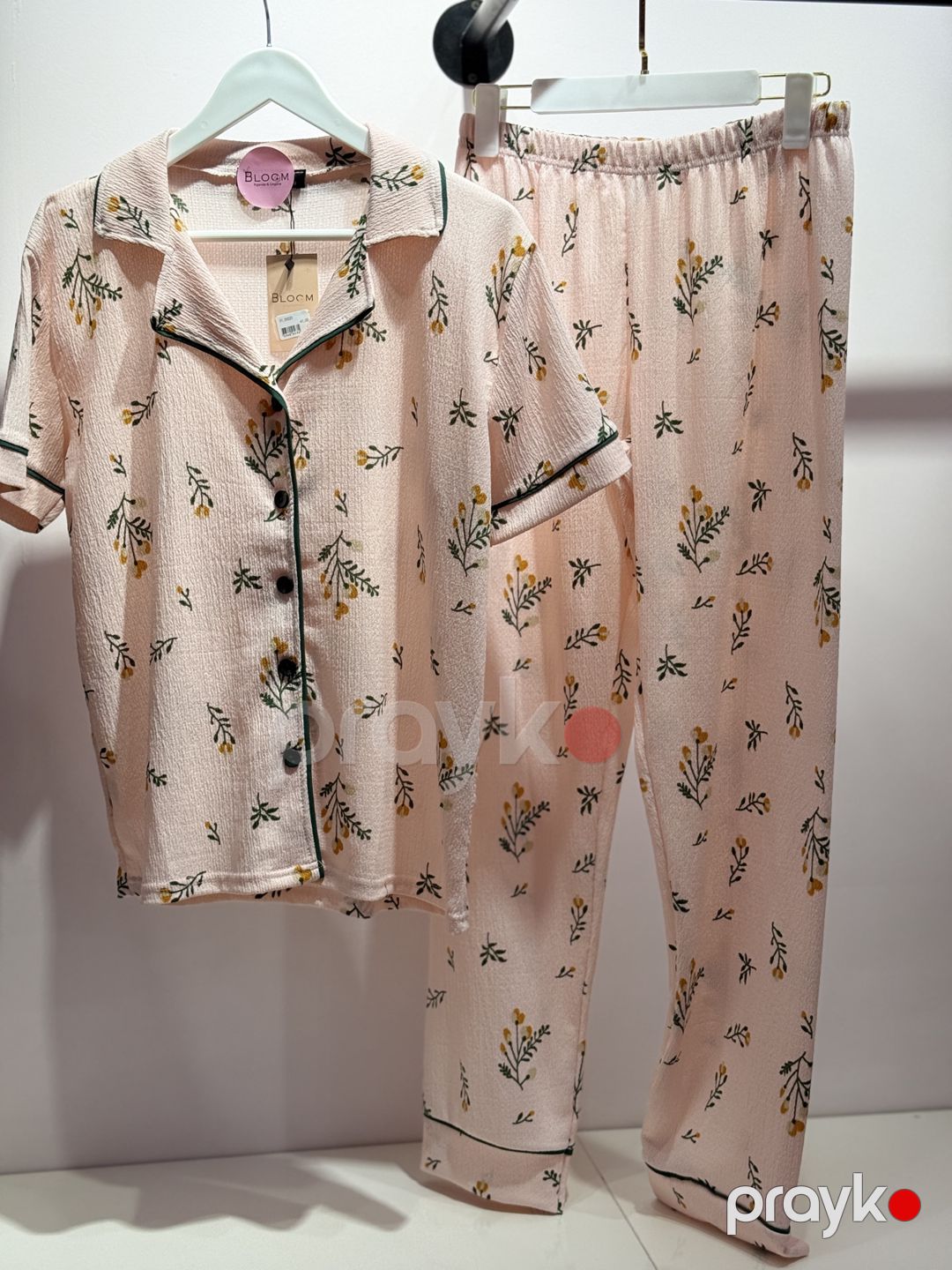 Qadınlar üçün şalvarlı pijama dəsti 0709, bej, elastan/poliester, ölçü S — Mallar, Bakı (3)