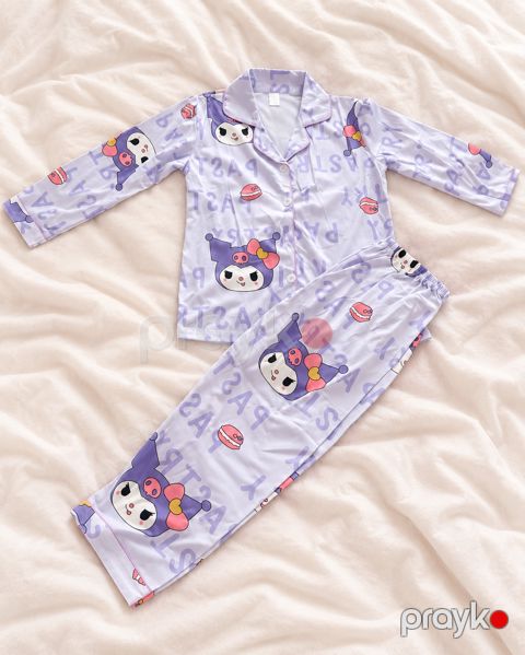 Qız üçün pijama dəsti, Bənövşəyi, Pambıq, ölçü 5-6 yaş — Bakı