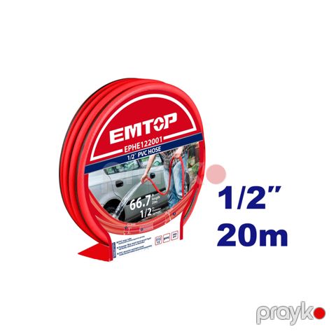 Suvarma şlanqı Emtop indikator vintaçanı, 20 m, 1/2", PVC — Bakı