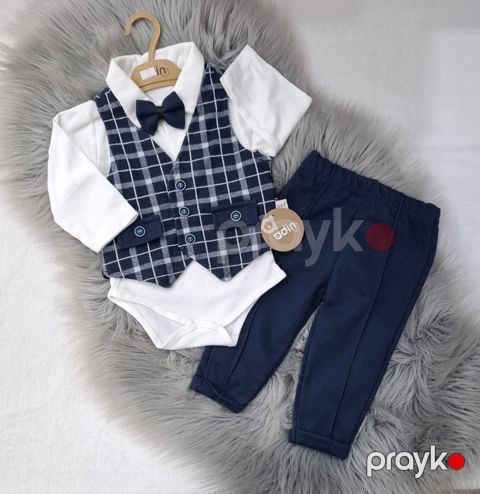 Yenidoğulmuş üçün dəst OP-987, göy, pambıq, ölçü 12-24 ay — Bakı