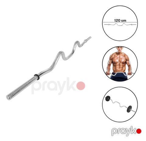 Ştanq üçün qrif WS0079 F30 çox əyilmiş, 120 sm, gümüşü — Bakı
