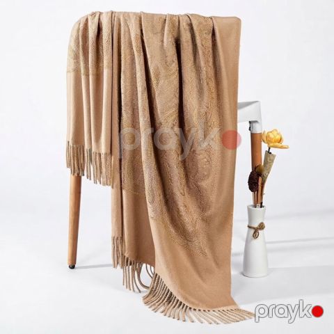 Şərf 5571, kəşmir, krem, 100x72 sm — Bakı