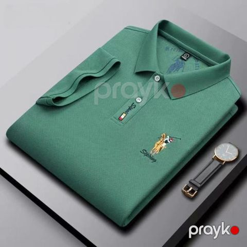 Kişilər üçün polo EB_788, yaşıl, pambıq, ölçü XXL — Bakı