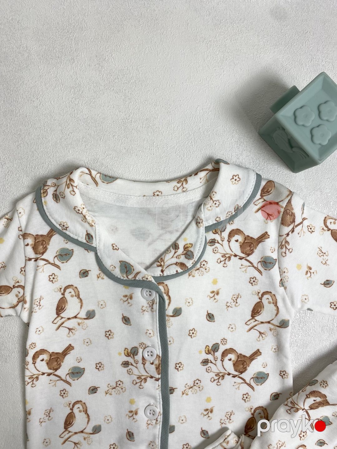 Yenidoğulmuş üçün pijama dəsti, pambıq, ağ, ölçü 12-18 ay — Mallar, Bakı (2)