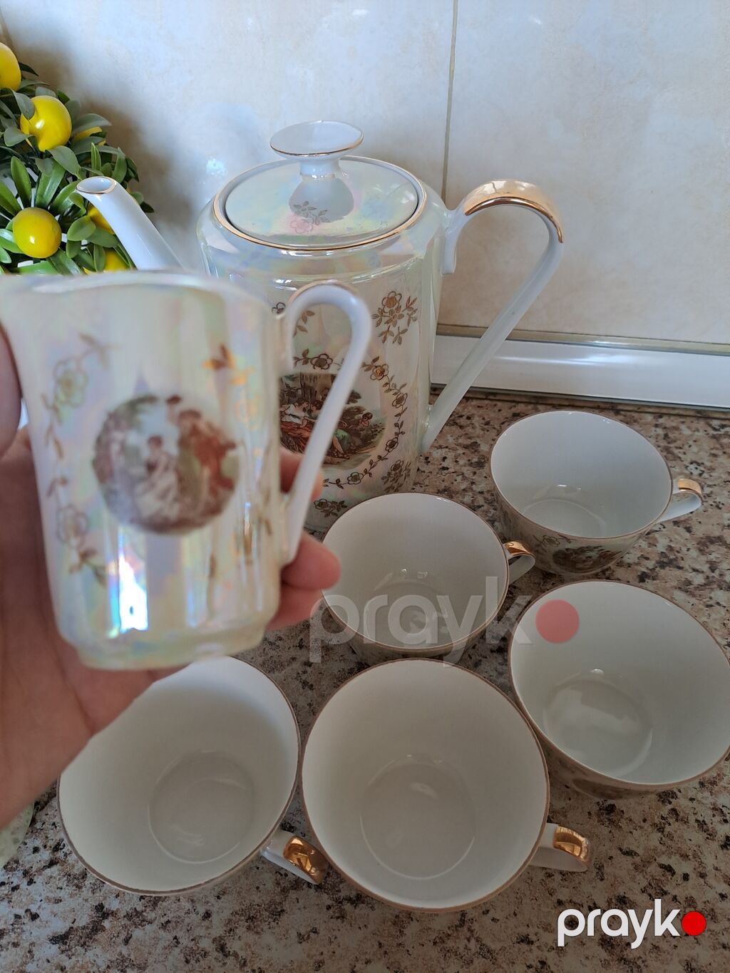 Çay dəsti, Farfor, 6 nəfərlik, Almaniya — Süfrə qabı, Bakı (2)