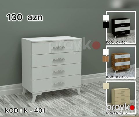 Komod – model kodu: K-401 - Qiymət: 130 AZN (şəkildə göstərilib) — Digah