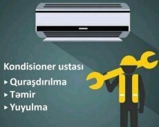 Kondisioner təmir qurma peşəkar ucuz usta — Bakı