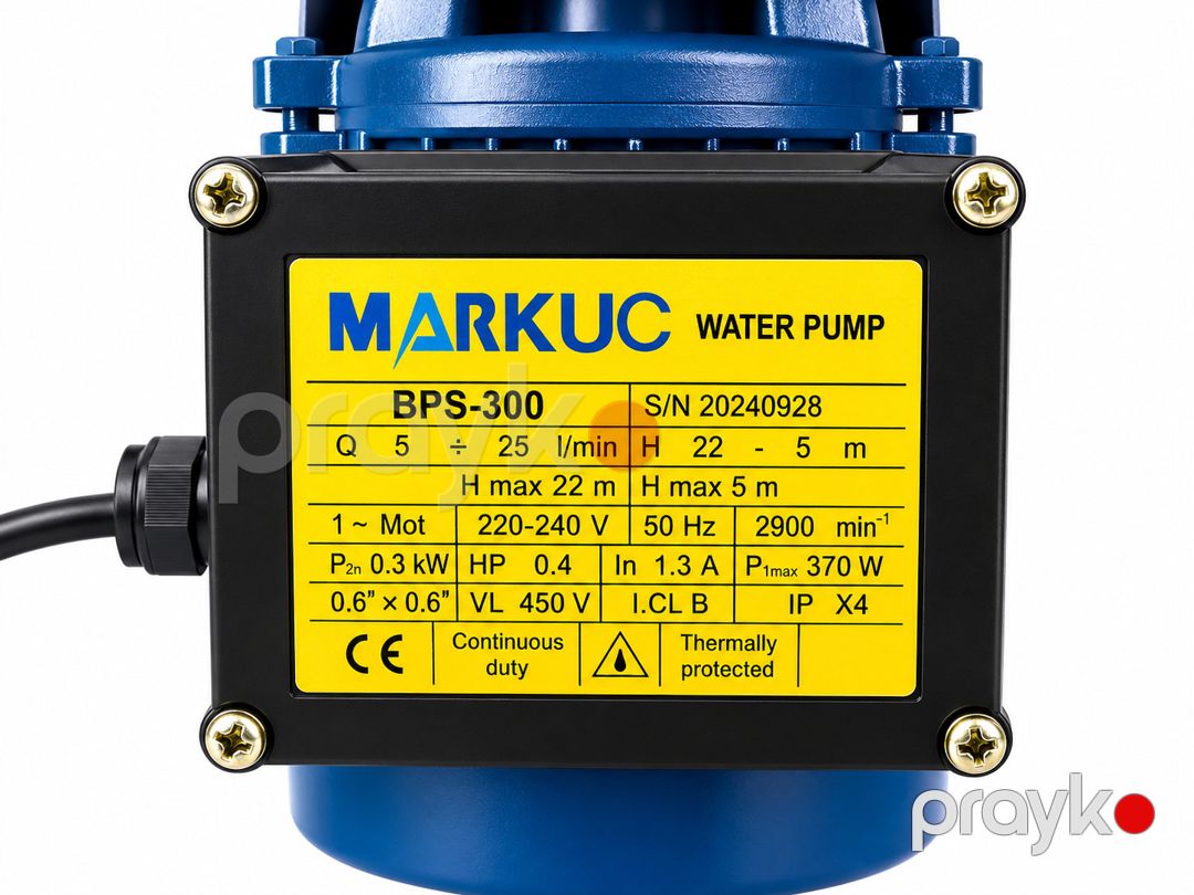 Səthi nasos Markuc BPS300 2.0 2.2-1202, Mərkəzdənqaçma, 300 Vt, 22 m, 25 litr/dəq — Mallar, Bakı (3)