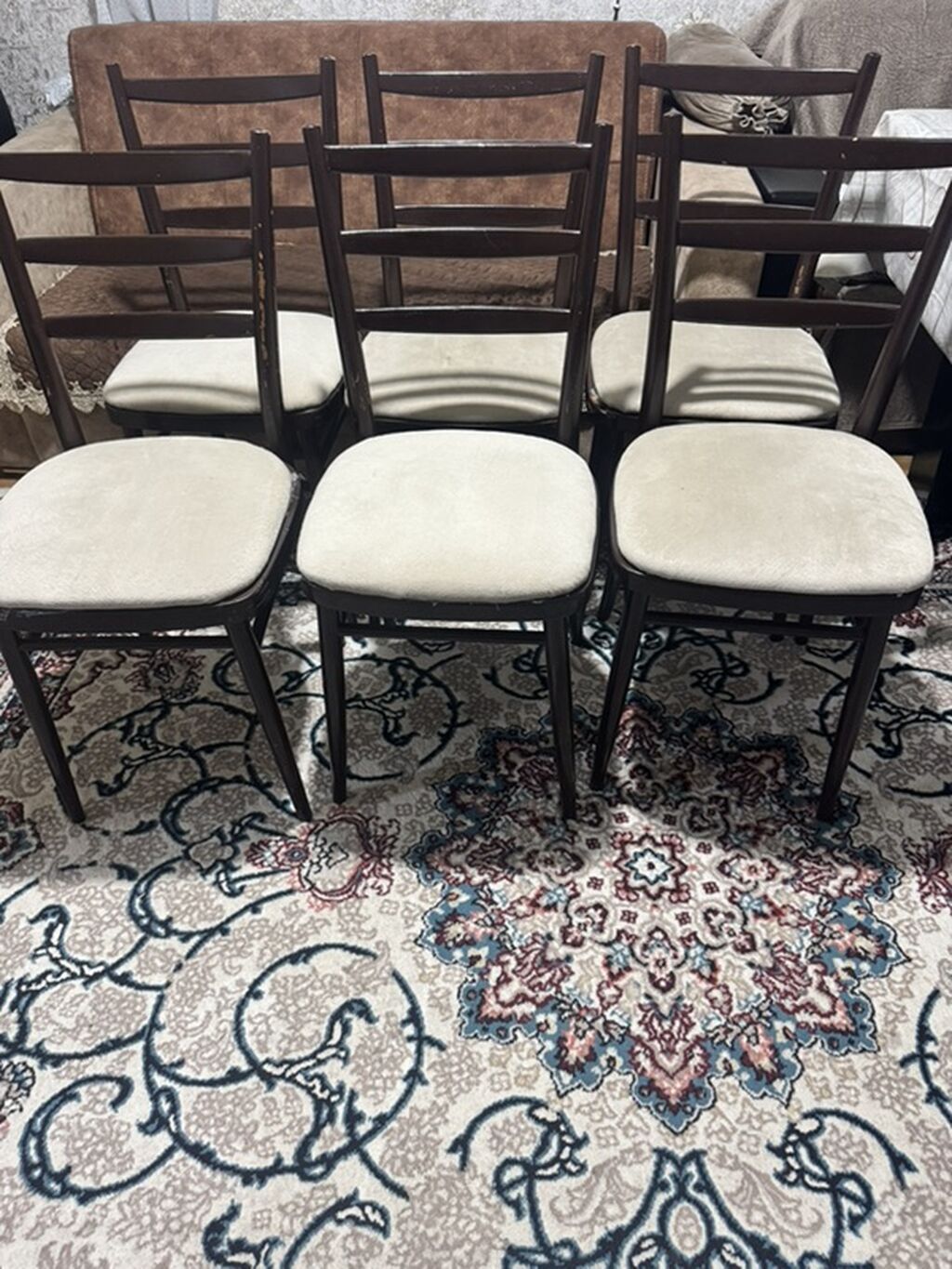 Taxta nahar stulları dəsti – 6 ədəd - Material: tünd rəngli taxta — Stullar, Bakı (2)