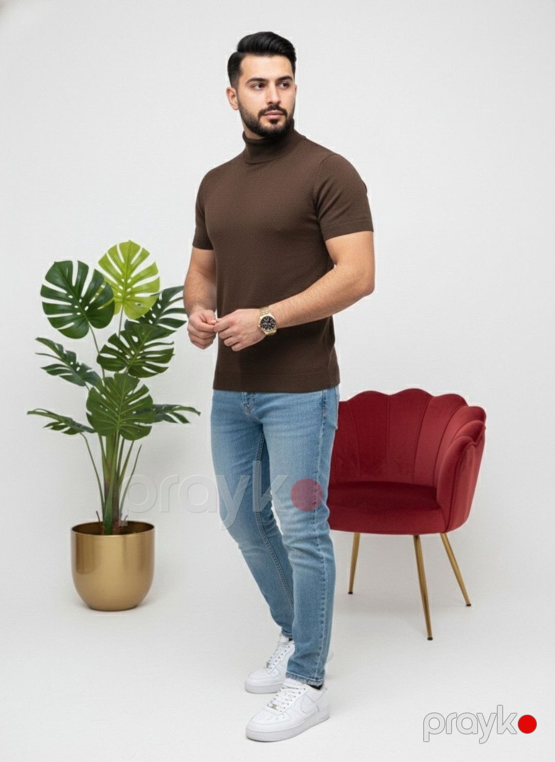 Kişi sviteri 2830915, qəhvəyi, pambıq, ölçü 3XL — Mallar, Bakı (3)