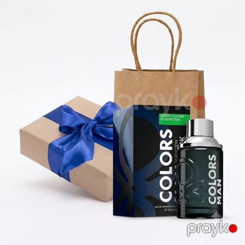 United Colors of Benetton Colors de Benetton Man Black kişilər üçün tualet suyu 100 ml, hədiyyəlik bağlama — Bakı