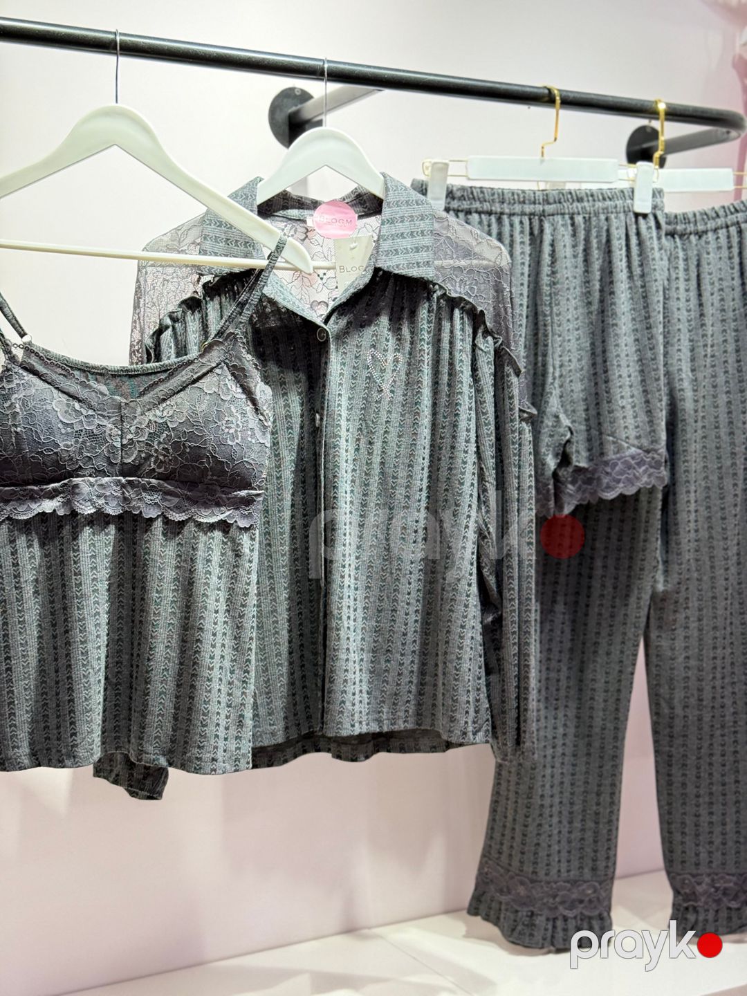 Qadın pijaması dəsti, boz, pambıq, ölçü One size — Mallar, Bakı (2)