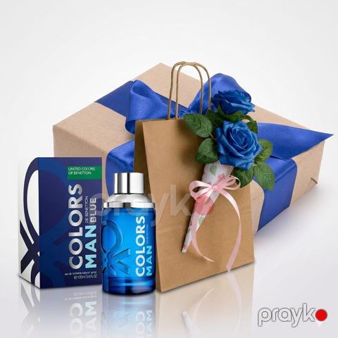 United Colors of Benetton Colors de Benetton Man Blue kişilər üçün tualet suyu 100 ml, hədiyyəlik bağlama — Bakı