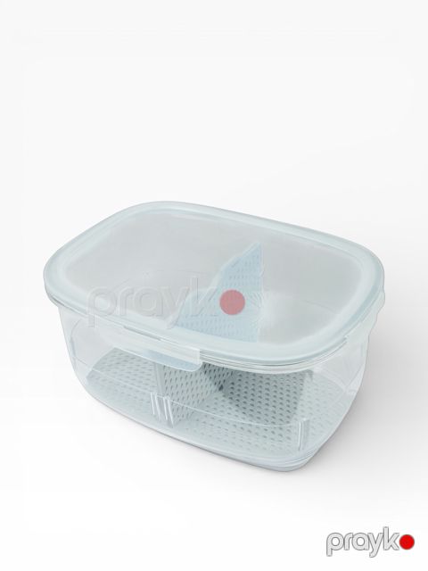 Ərzaq saxlama konteyneri FS-18283, plastik/şüşə, şəffaf, 20x28x15 sm — Bakı