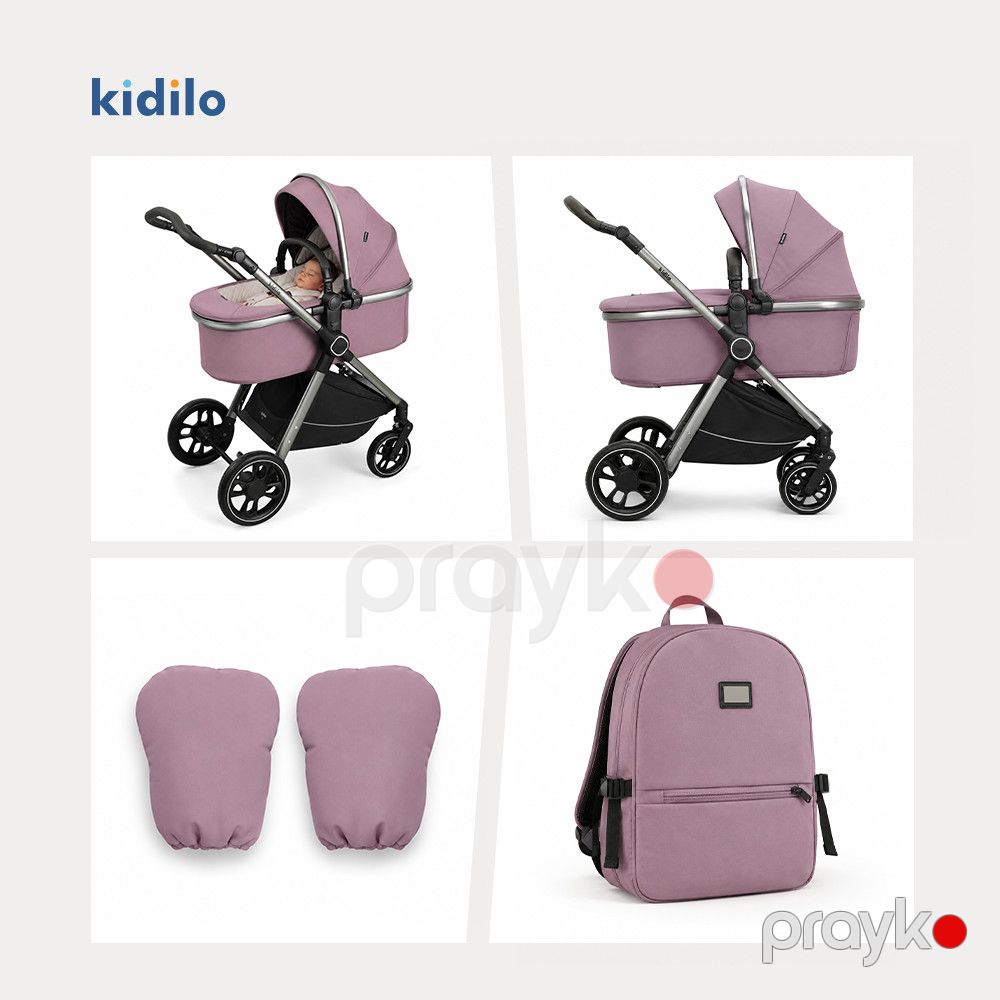 Uşaq arabası Kidilo AB8, çəhrayı — Mallar, Bakı (2)