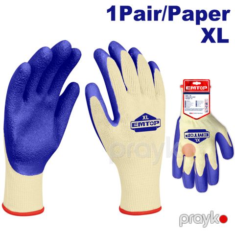 Məişət əlcəkləri Emtop EXGV0102, lateks/polyester, ölçü XL, 1 cüt — Bakı