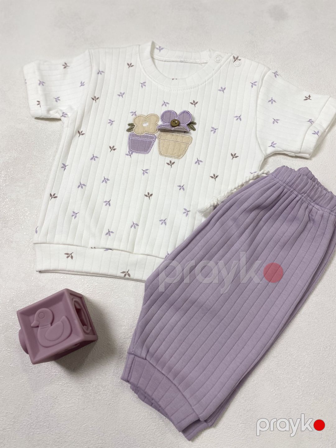 Dəst 2794, bənövşəyi, pambıq, ölçü 9-12 ay — Mallar, Bakı (2)