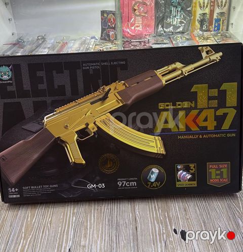 Məhsul: Elektrik oyuncağı – AK47 1:1 “Golden” (GM-03) - Ölçü: Tam — Masazır