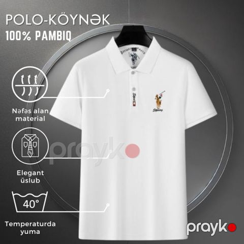 Kişilər üçün polo EB_788, ağ, pambıq, ölçü 3XL — Bakı