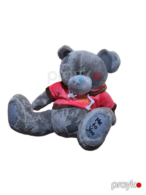 Yumşaq oyuncaq FSY-12215, peluş, boz/qırmızı, 15 sm — Bakı
