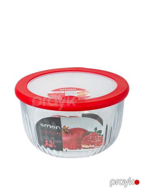 Qida saxlama konteyneri Limon SM-12001, plastik, şəffaf/qırmızı, 1800 ml — Bakı