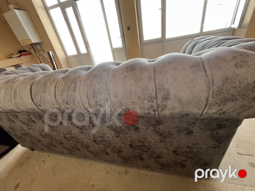 Xüsusi dizayn boz rəng Chesterfield üslublu divan - Üslub: Klassik — Divanlər, Digah (5)