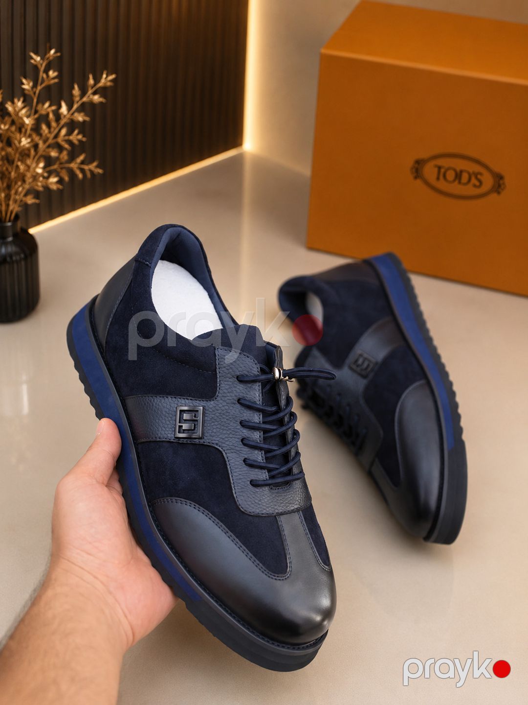 Slipon 10918 kişilər üçün, nubuk/təbii dəri, tünd göy, ölçü 43 — Mallar, Bakı (2)