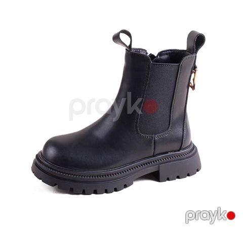 Qızlar üçün qısa botlar MK9625, qara, süni dəri, ölçü 30 — Bakı