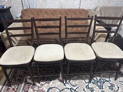 Taxta nahar stulları dəsti – 6 ədəd - Material: tünd rəngli taxta — Bakı